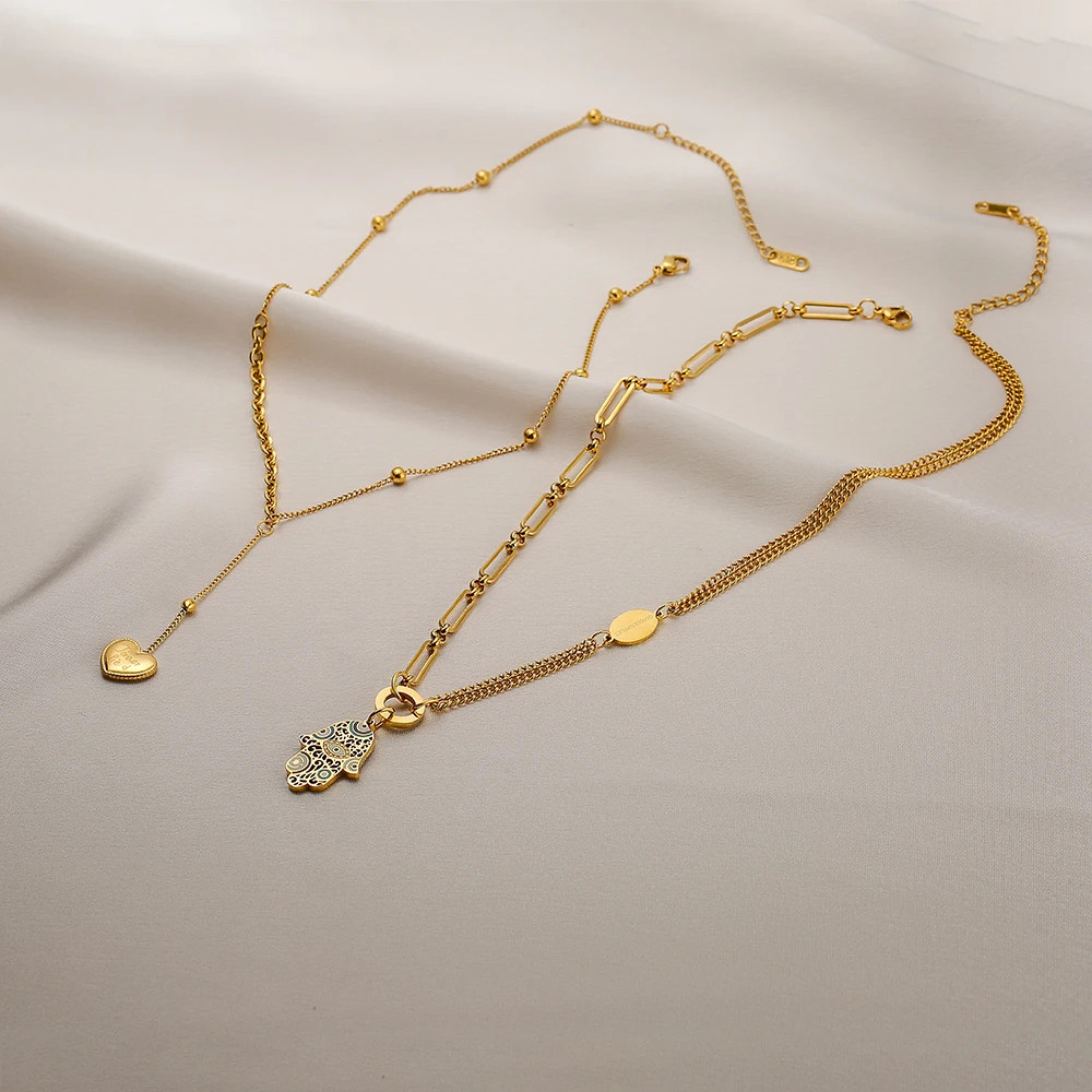 2024 New Arrival Gold Color 316L Stainless Steel Wedding Jewelry Fashion Heart P