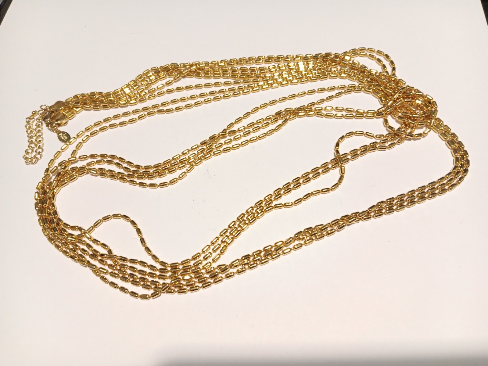 JOAN RIVERS Triple Strand Gold Tone Adjustable Layered Chain Necklace 60”