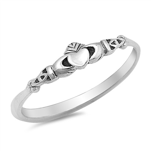 Claddagh Heart Celtic Design Ring New 925 Sterling Silver Band NEW