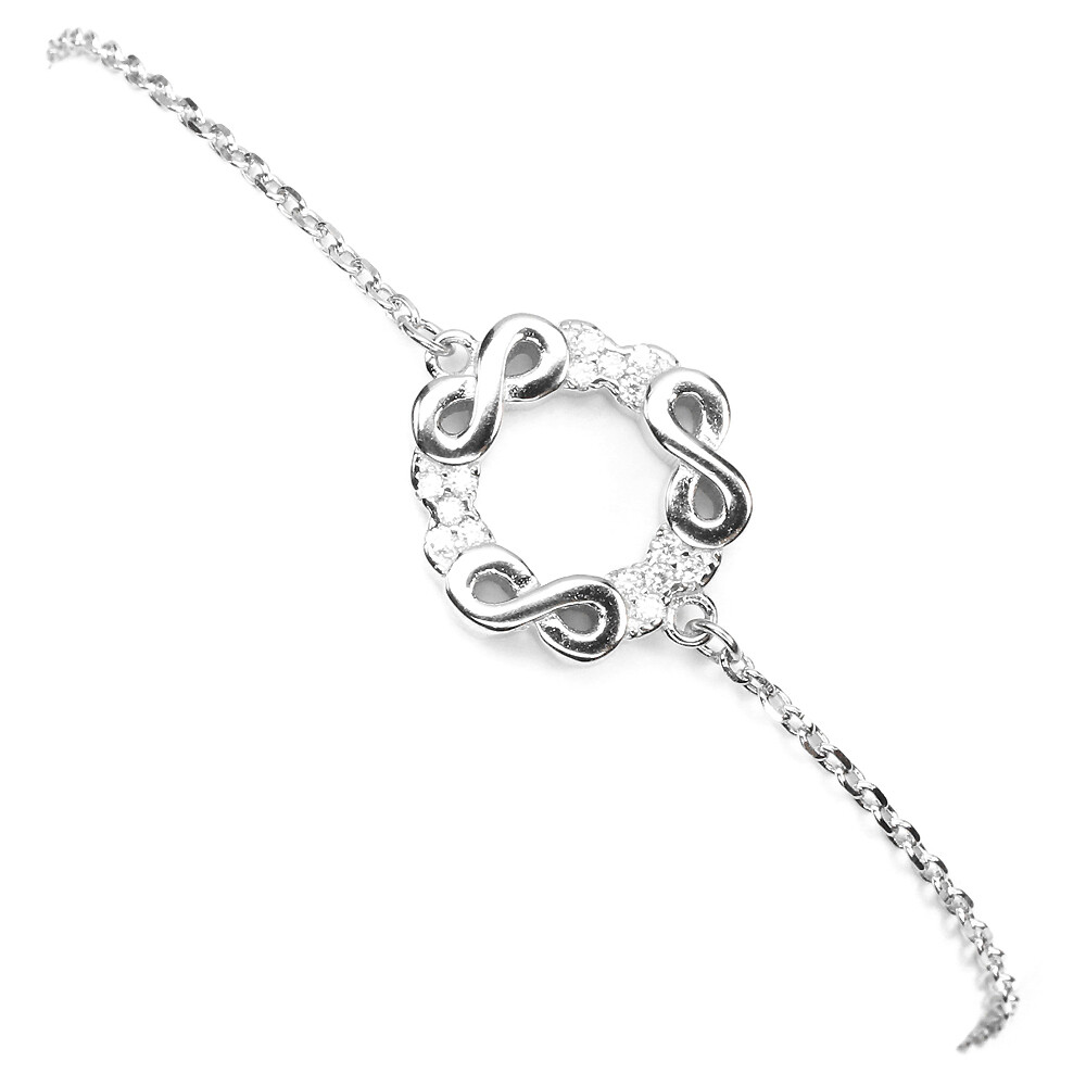 925 Sterling Silver Bracelet White Simulated Cz Gemstone Jewelry