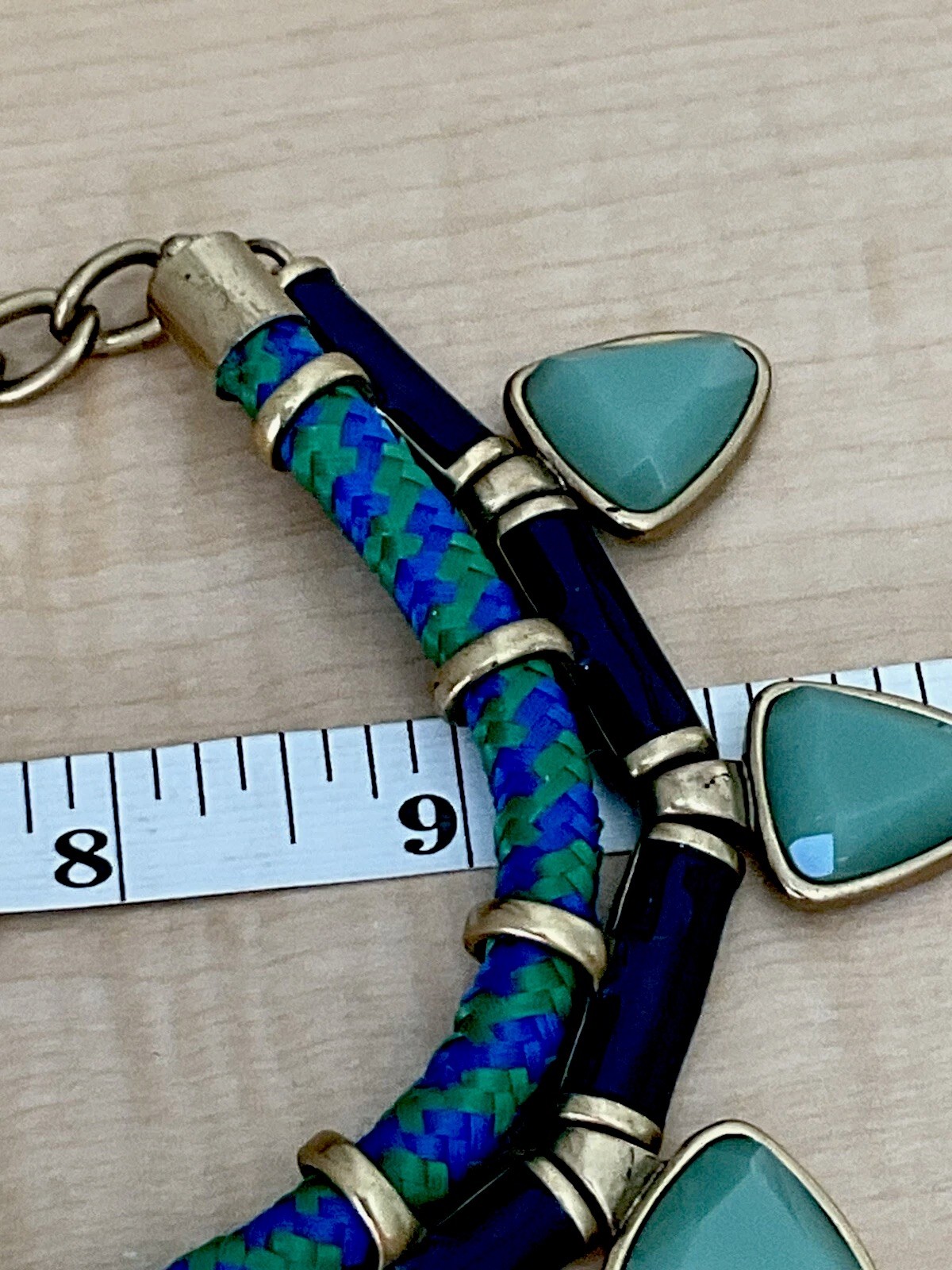 J CREW necklace with green stones_16 in Total length
