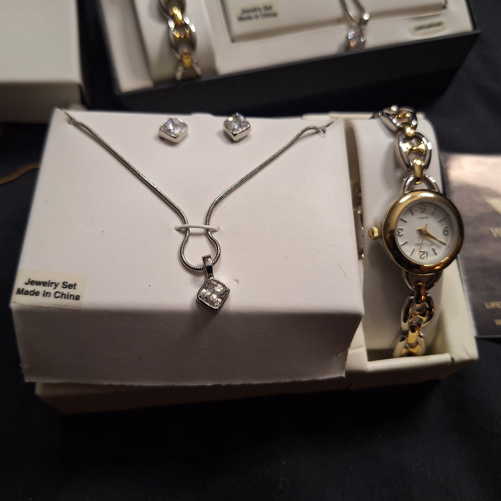 Vtg Natalie St. Claire watch earring necklace sets and other jewelry set