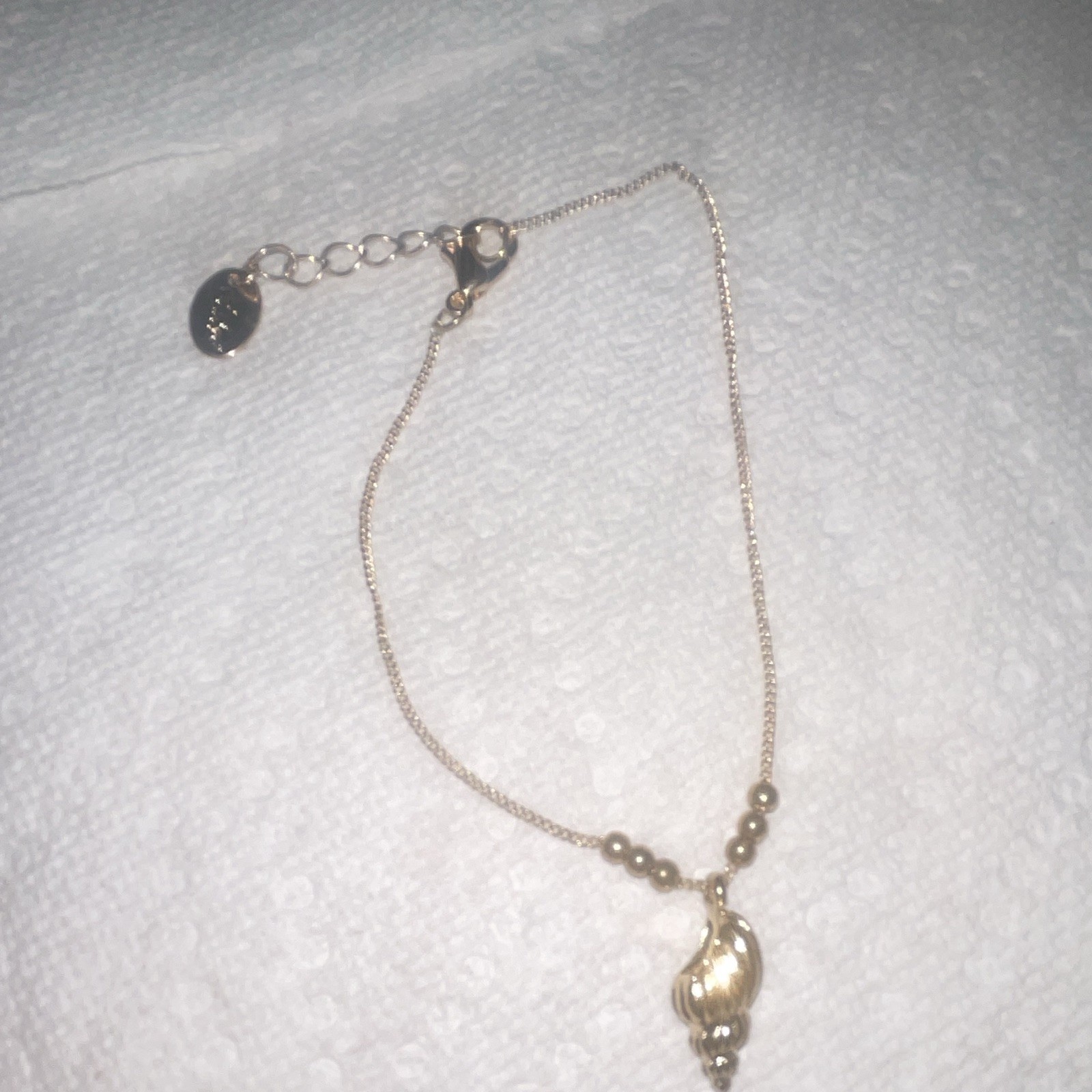 Silver Shell Charm Pendant Necklace Box Chain Lobster Clasp Adjustable Ext