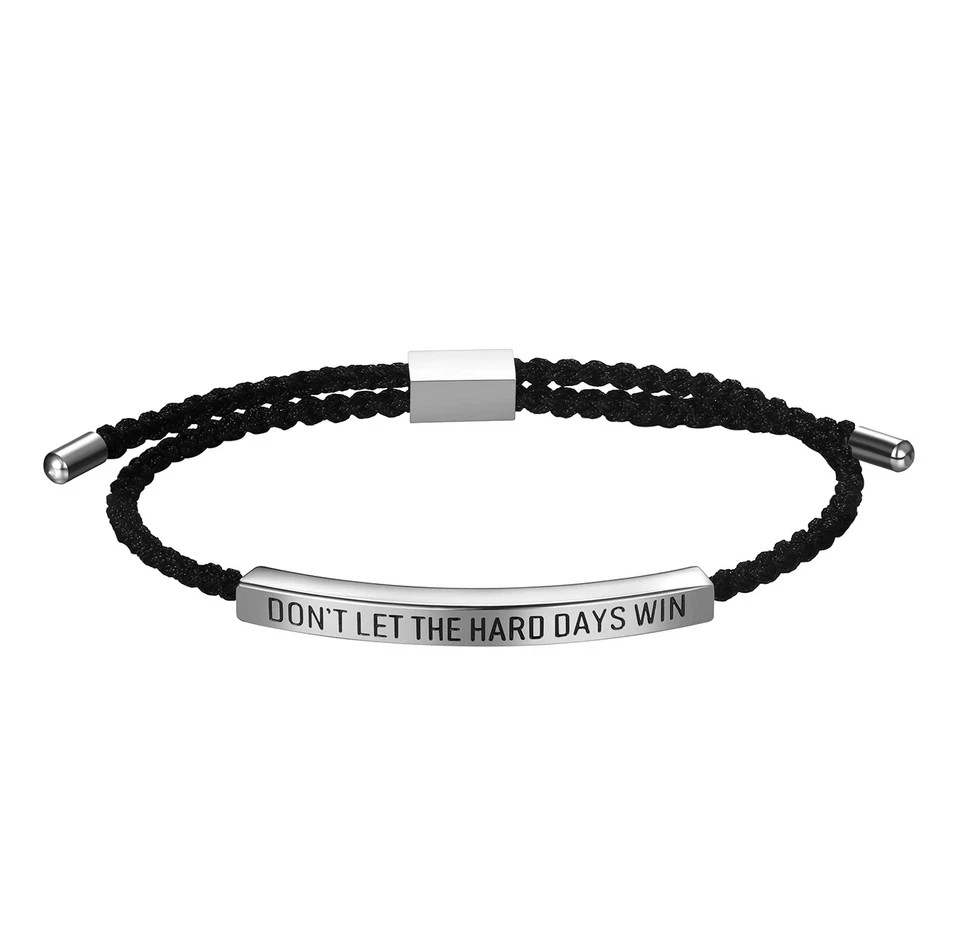 Don’t Let The Hard Days Win Saying Braided Wrap Bracelet For Son Daughter Gift