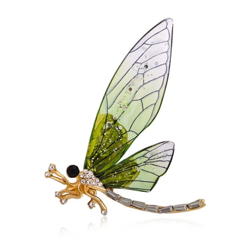 Vintage Elegant Thin Winged Dragonfly Brooch Fashionable Animal Pins Jewelry