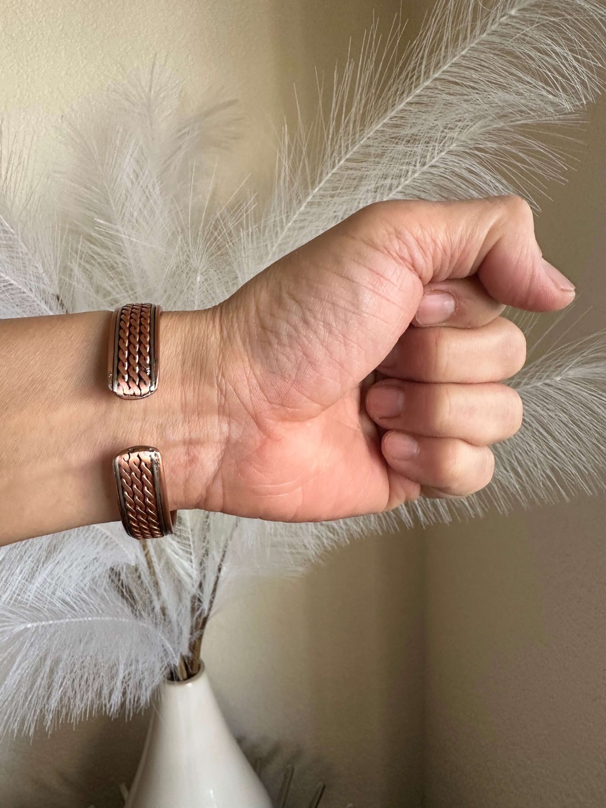 Triple Pure Copper Magnetic Bracelet Bangle Renew Balance Energy Power Calm Joy