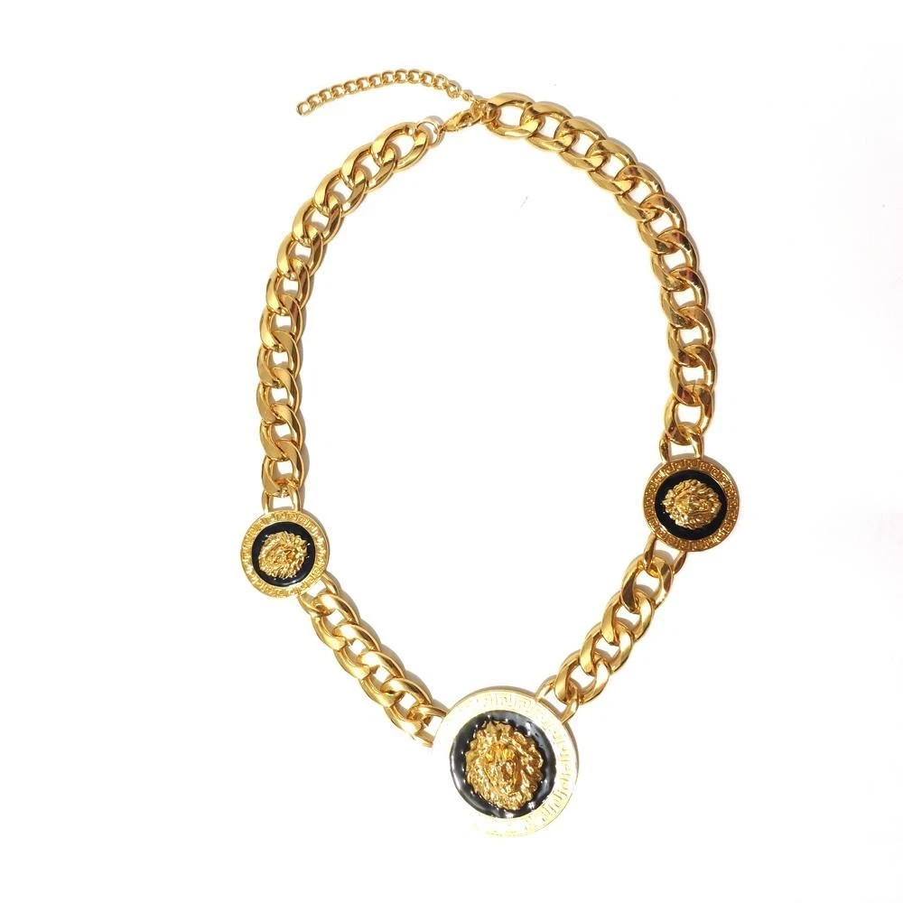 Lion Head Decor Chain Necklace Creative Necklace Choker Chain Chunky Jewelry US