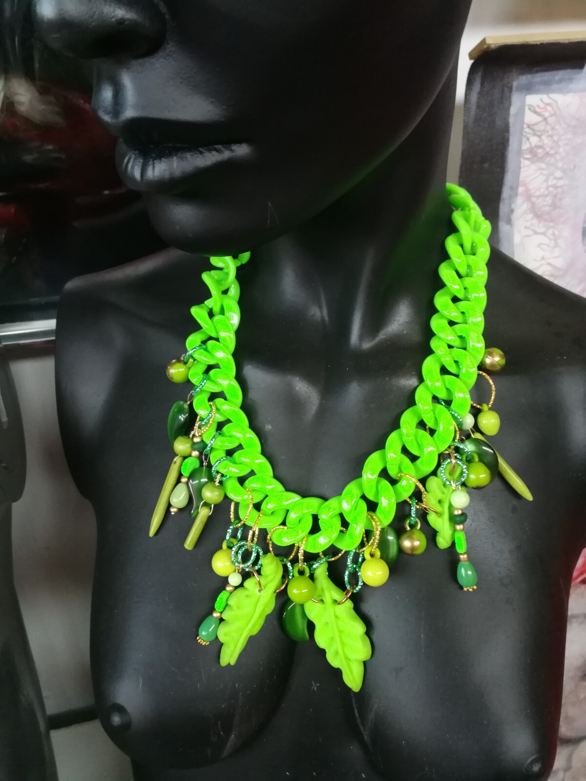 fashion jewelry woman jewels necklace collier choker chain pendant leaves flower