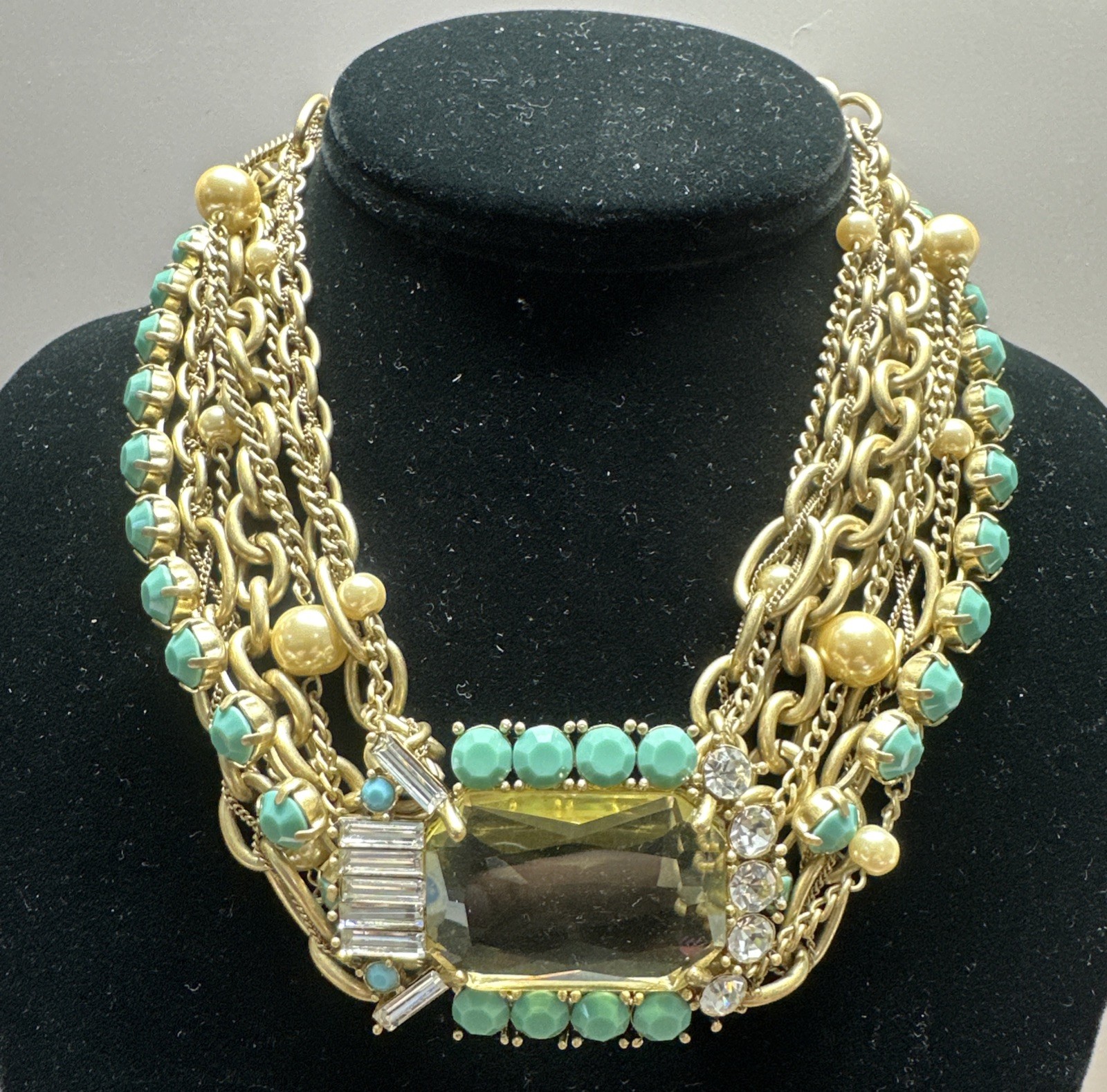 **ABS ALLEN B. SCHWARTZ** Rhinestone Multi-Chain Statement Necklace (NWT$295)