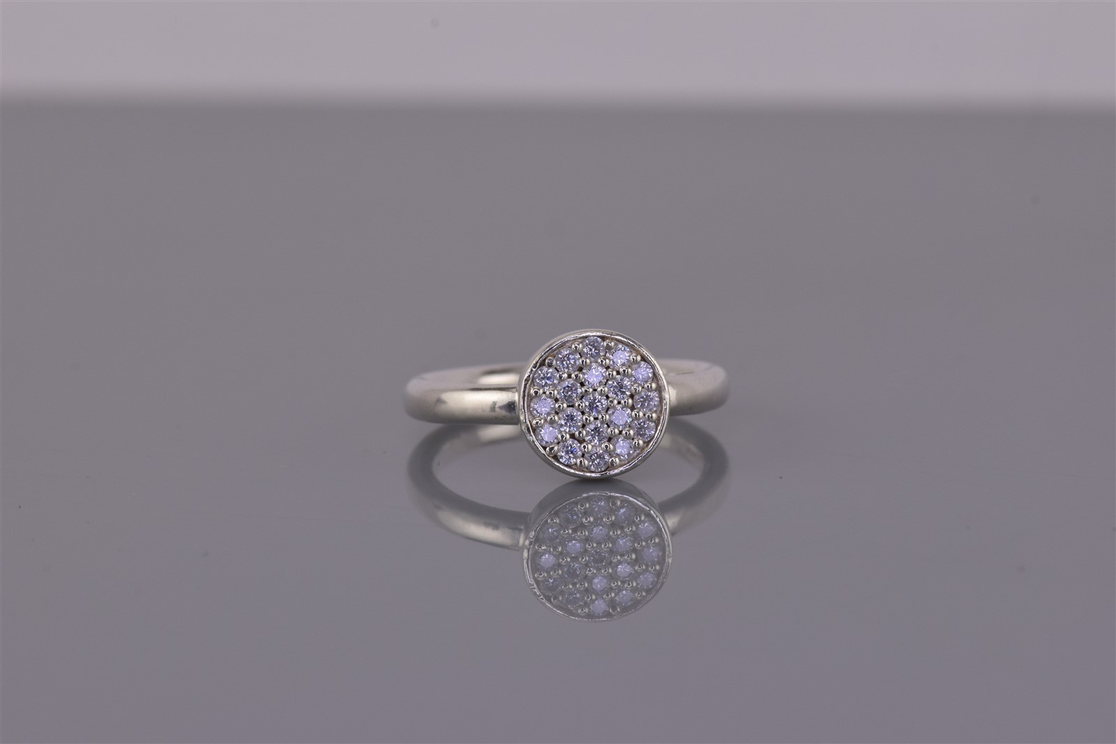 Thomas Sabo Sterling Silver Circle Cubic Zirconia Clustered Band Ring 925 Sz: 5