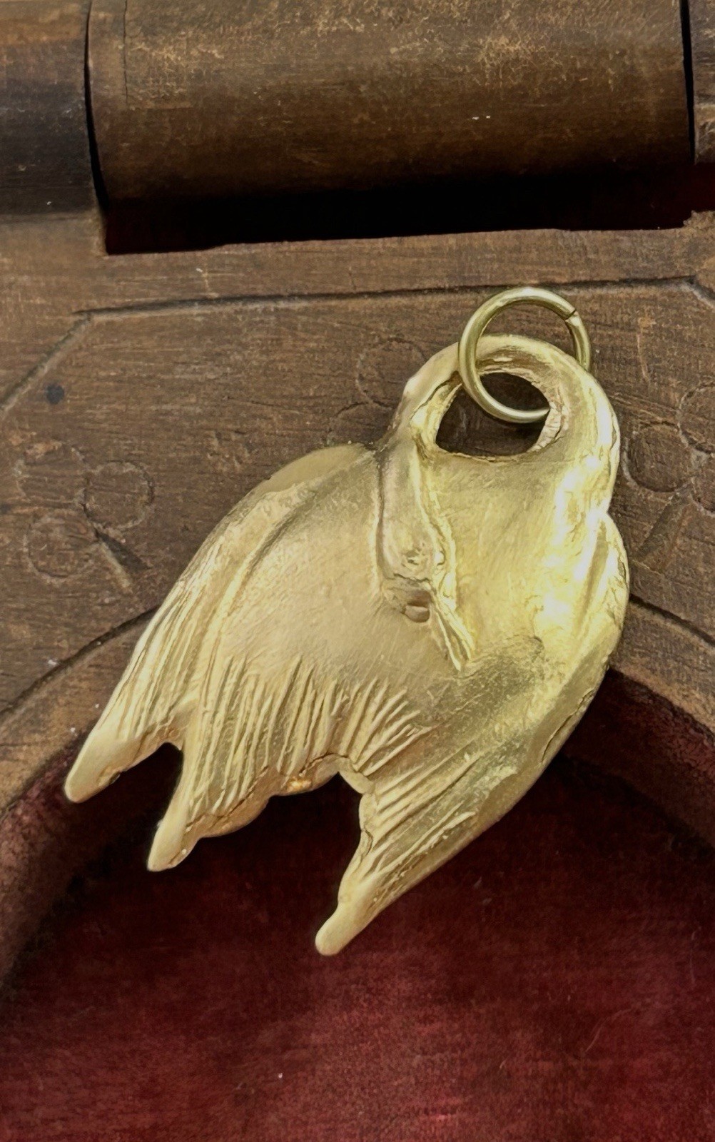 Swan Charm Necklace Pendant Elegant Brass Metal Stamping Bird Goose Jewelry