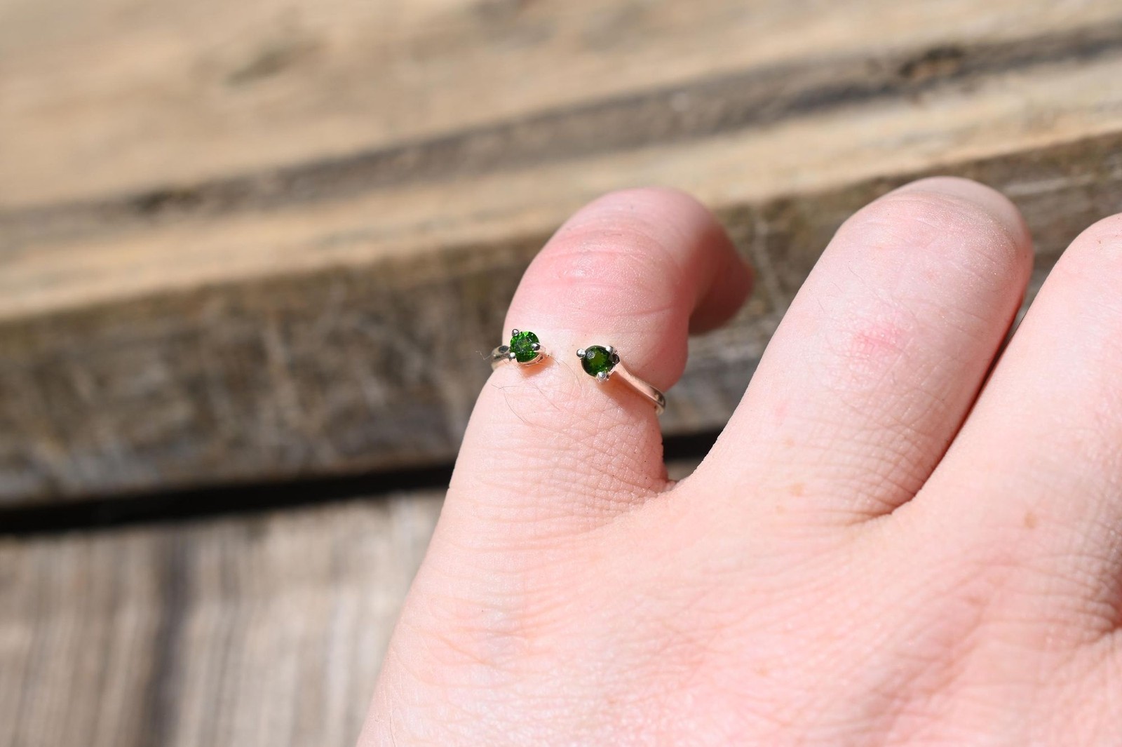 Chrome Diopside ring size 5 in 925 sterling silver