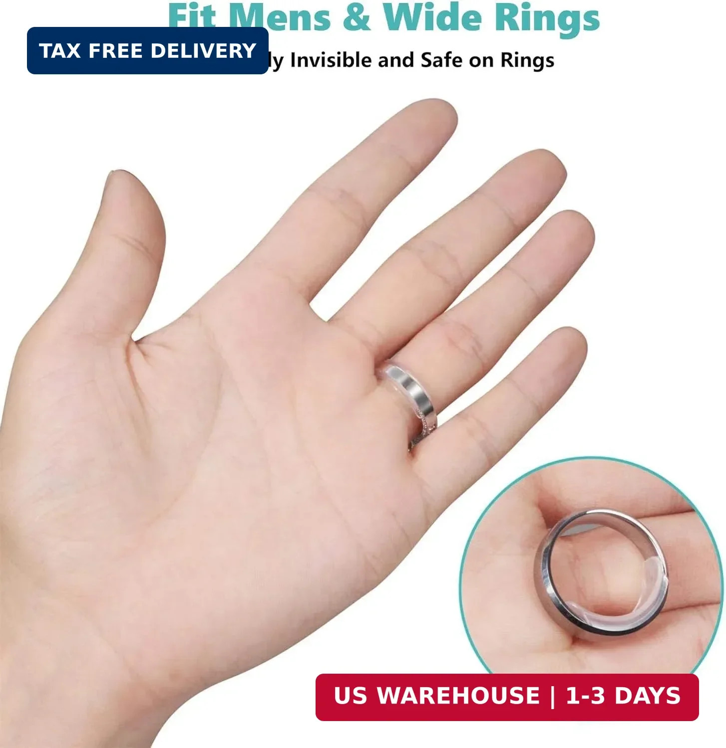 Invisible Ring Size Adjuster for Loose Rings Ring Adjuster Fit Any Rings, Assort