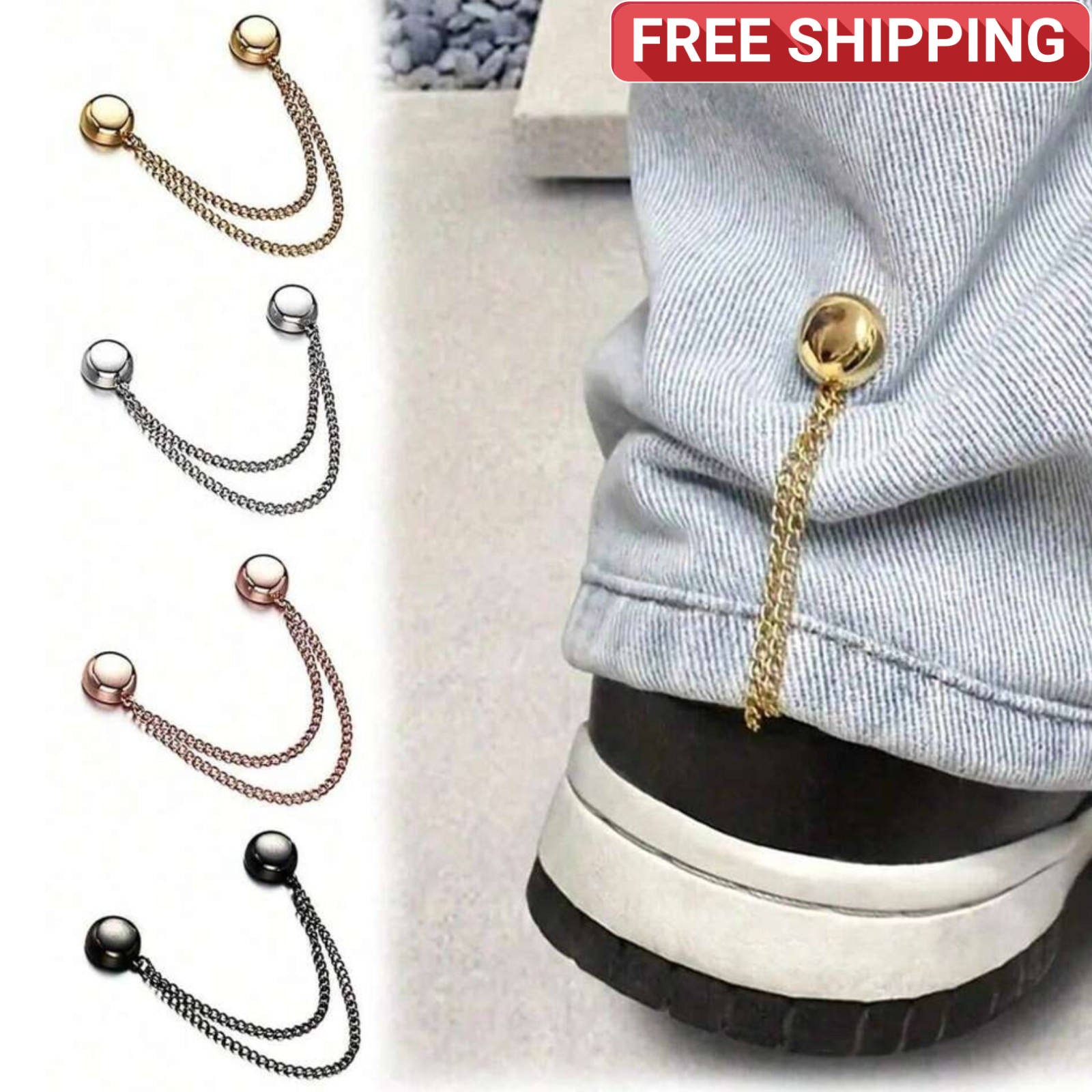 4Pcs Magnetic Cloth Clips Chain Brooch Buckle For Women’s Dresses Pants Fixing