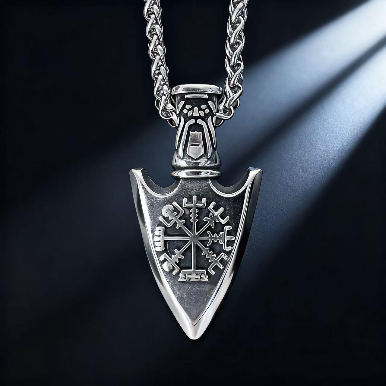 Viking Nordic Odin’s Knot Rune 316L Stainless Steel Pendant Necklace for Men