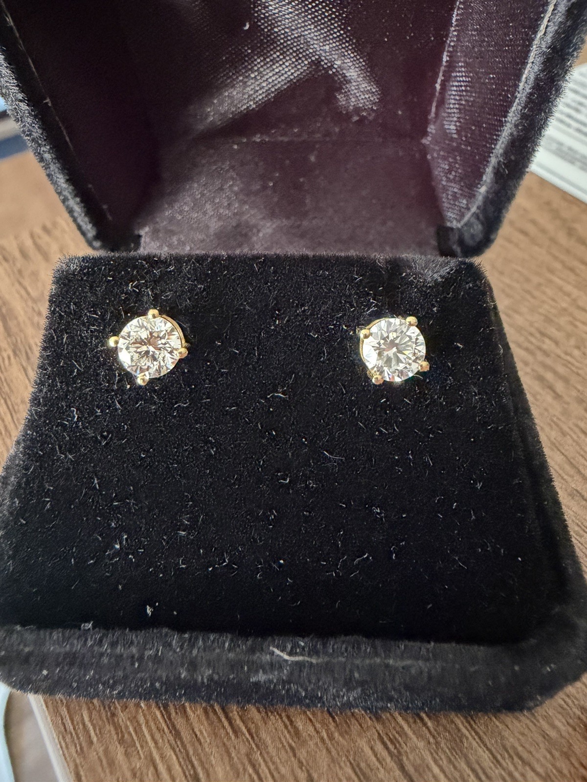 Diamond Stud Earrings 1 CTW Cut Diamond Earrings .5 CT per Earring