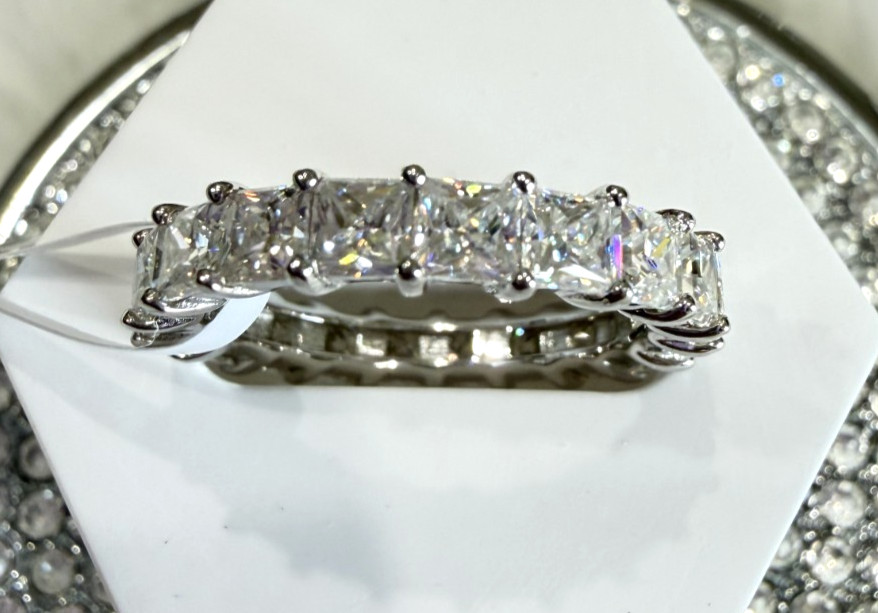 Sterling Silver 925 3.47ct Moissanite Band Ring