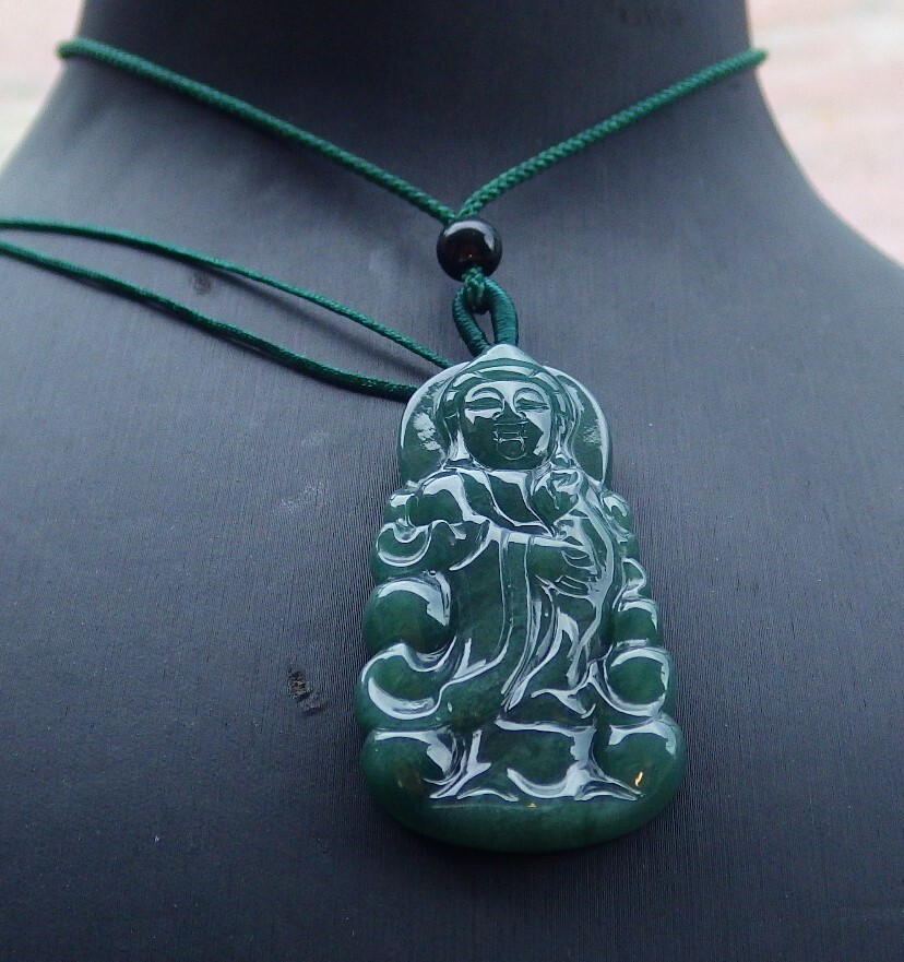 Video Certified Natural A Jade jadeite Pendant Guanyin Kwan yin 观音 108426 TS