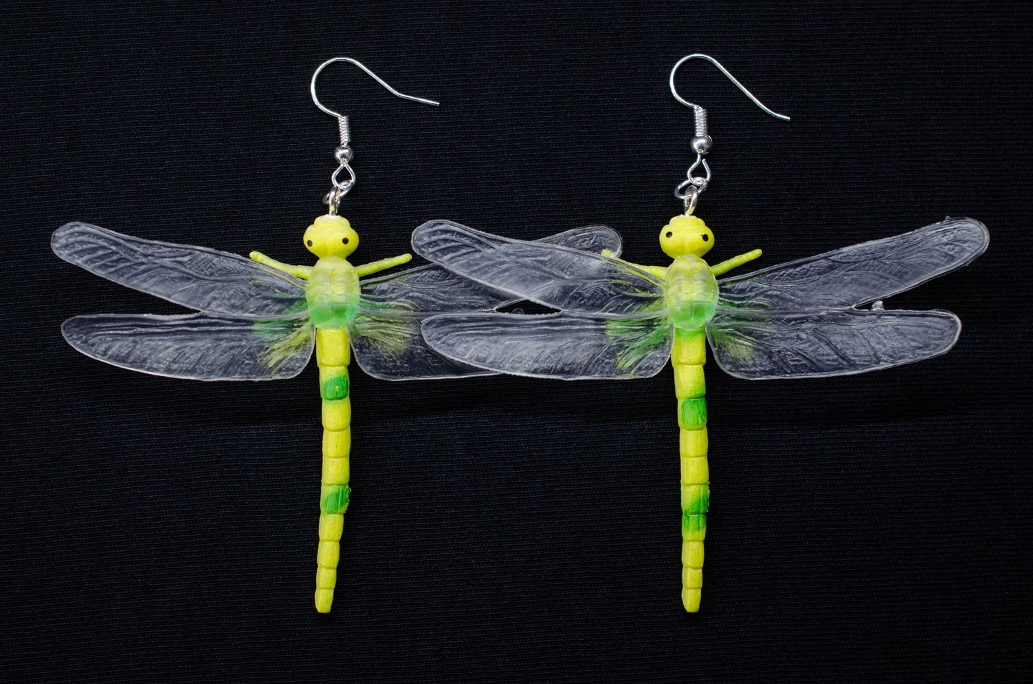 Dragonfly Earrings Miniblings Dangle Insect Odonata Animal Yellow Green