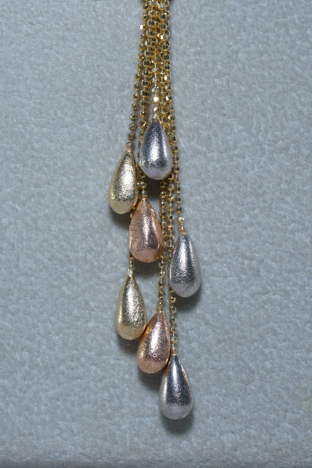 HANNOUSH JEWELERS 14K Gold Waterfall Drop Pendant Tri-Colored Gold 4 grams