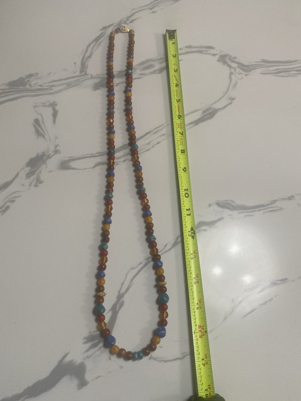 Liz Claiborne Multicolor Beaded Necklace 29in Ball/Bead Chain Lobster Clasp