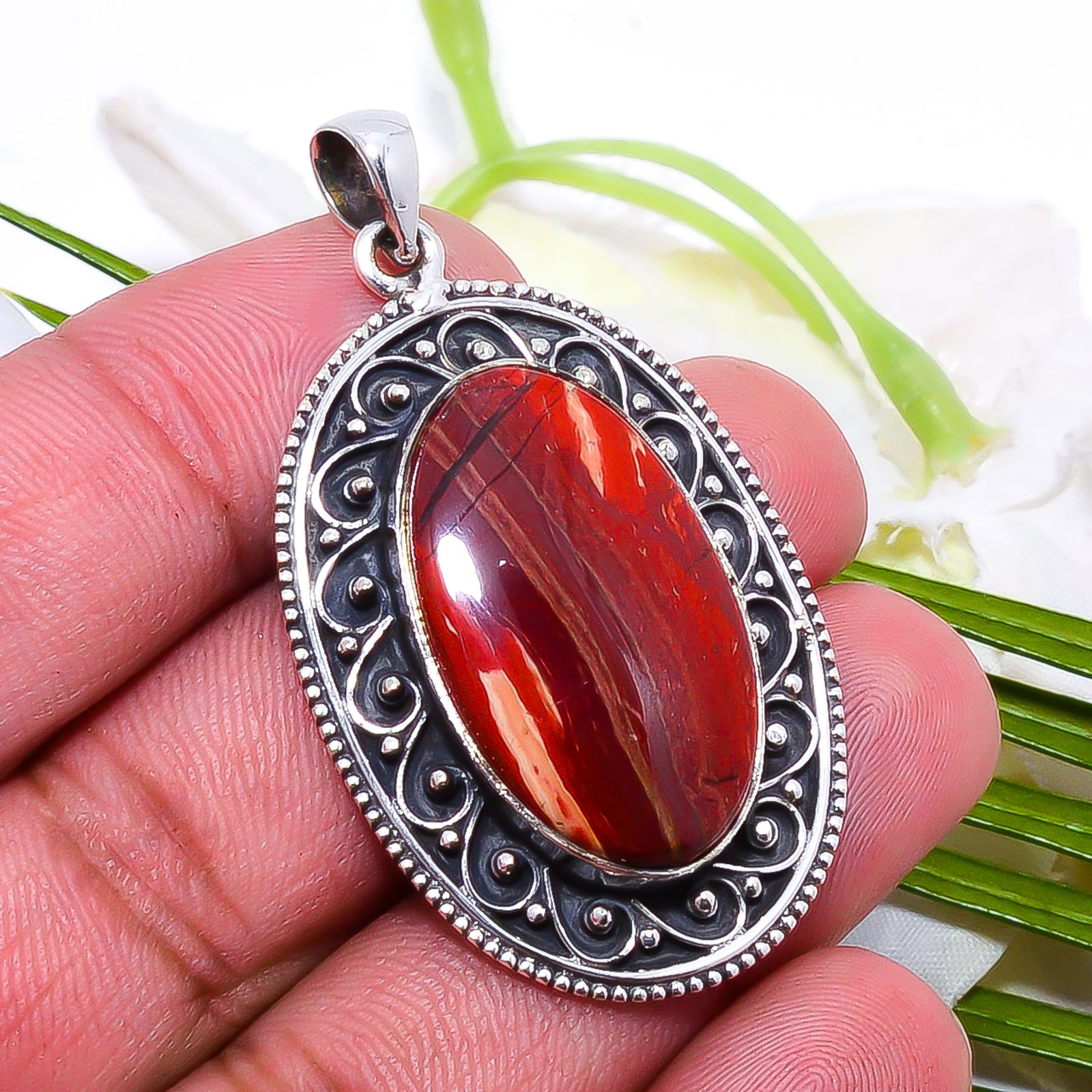 Snake Skin Jasper – Australia Fine Art 925 Sterling Silver Pendant 1.09″ P114464