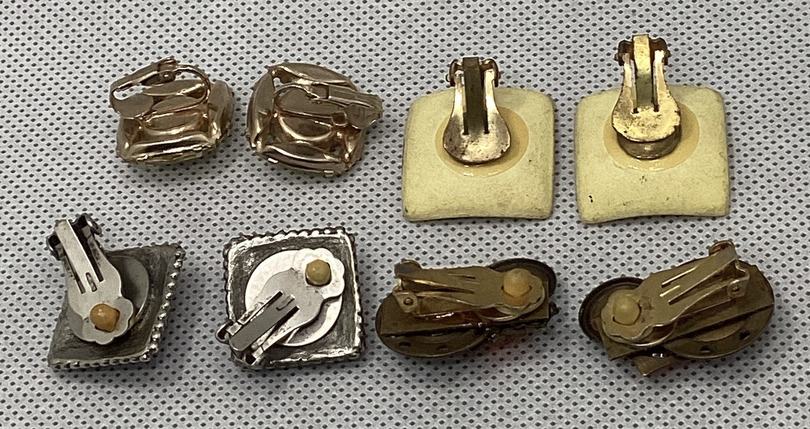 Variety Lot of 14 pairs Clip-On Earrings Mixed Materials Multicolor Dangles Nice