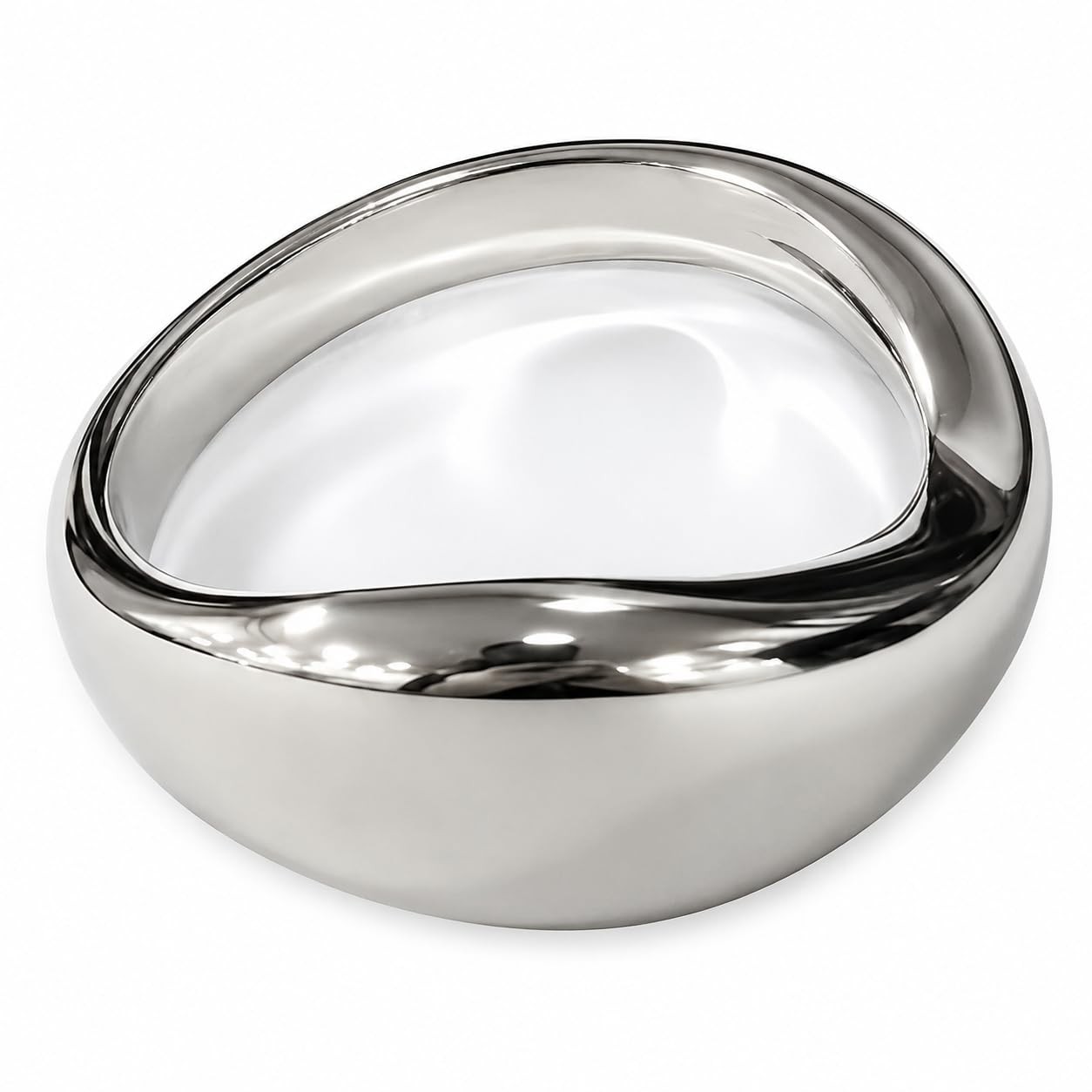 18K Gold Plated Wide Wave Open Band Ring for Women, Minimalist Daily Jewelry
