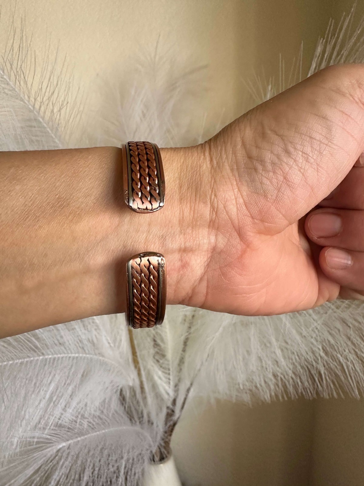 Triple Pure Copper Magnetic Bracelet Bangle Renew Balance Energy Power Calm Joy