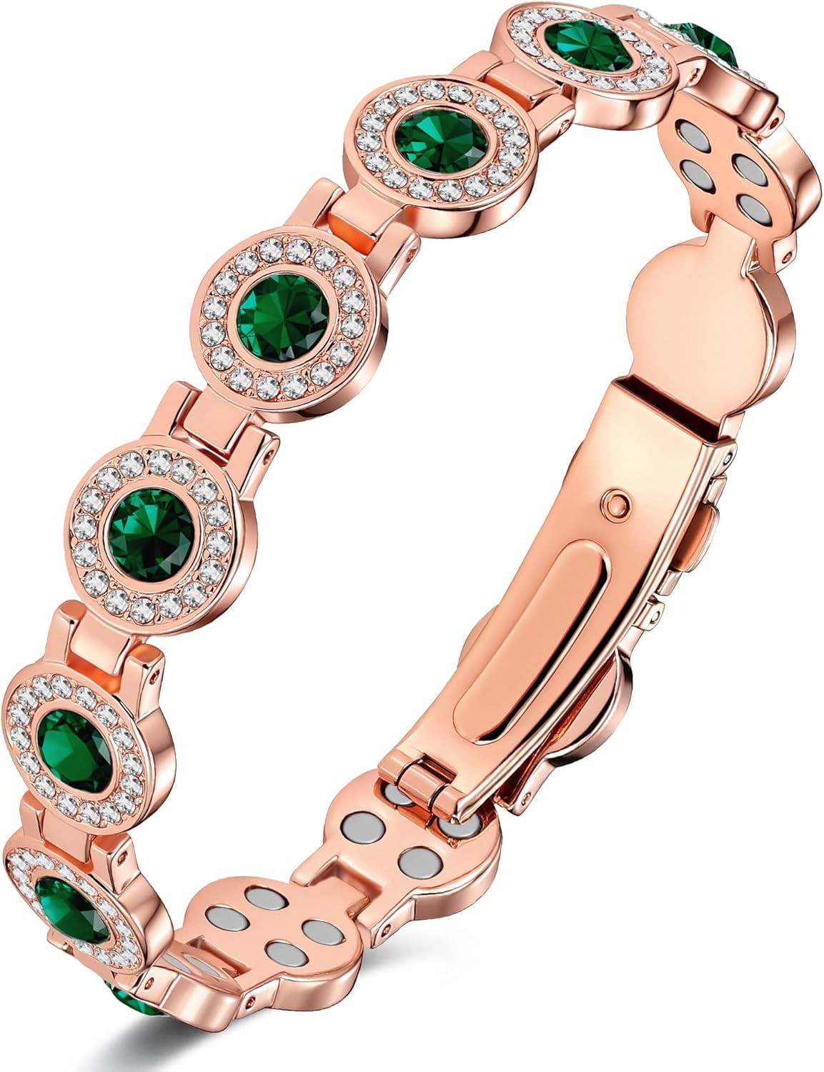Feraco Pure Copper Bracelets for Women, 4X Ultra Strength Magnetic Bracelet with