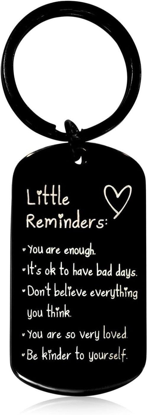 Motivational Keychain for Women & Men – Positive Affirmation Remi Color: Black