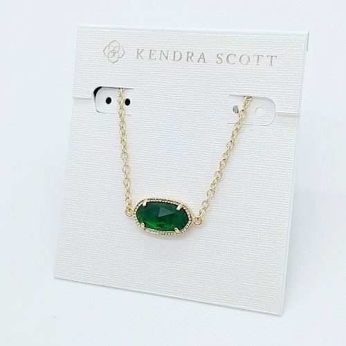 New Kendra Scott Elaina Adjustable Gold Chain Bracelet In Green Cats Eye Stone