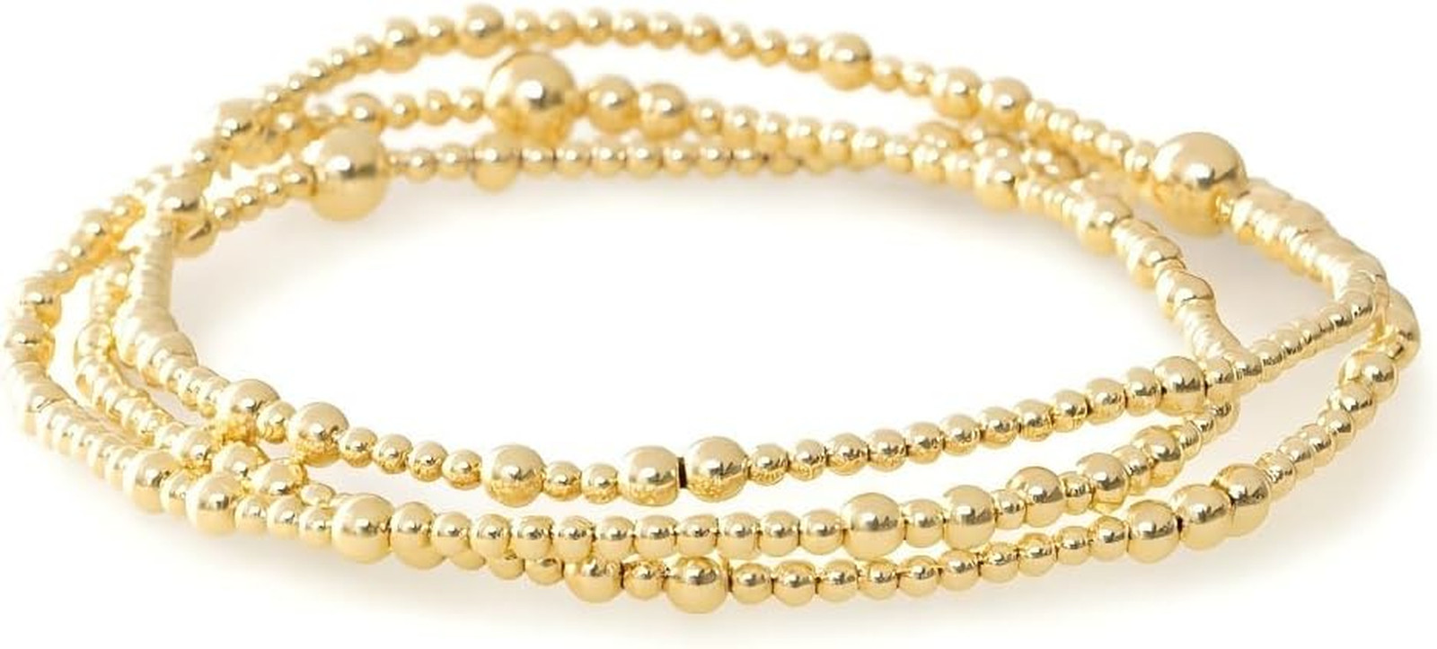 Gold Beaded Cross Bracelet for Women, 14K Plated Adjustable Stackable Dainty Bra