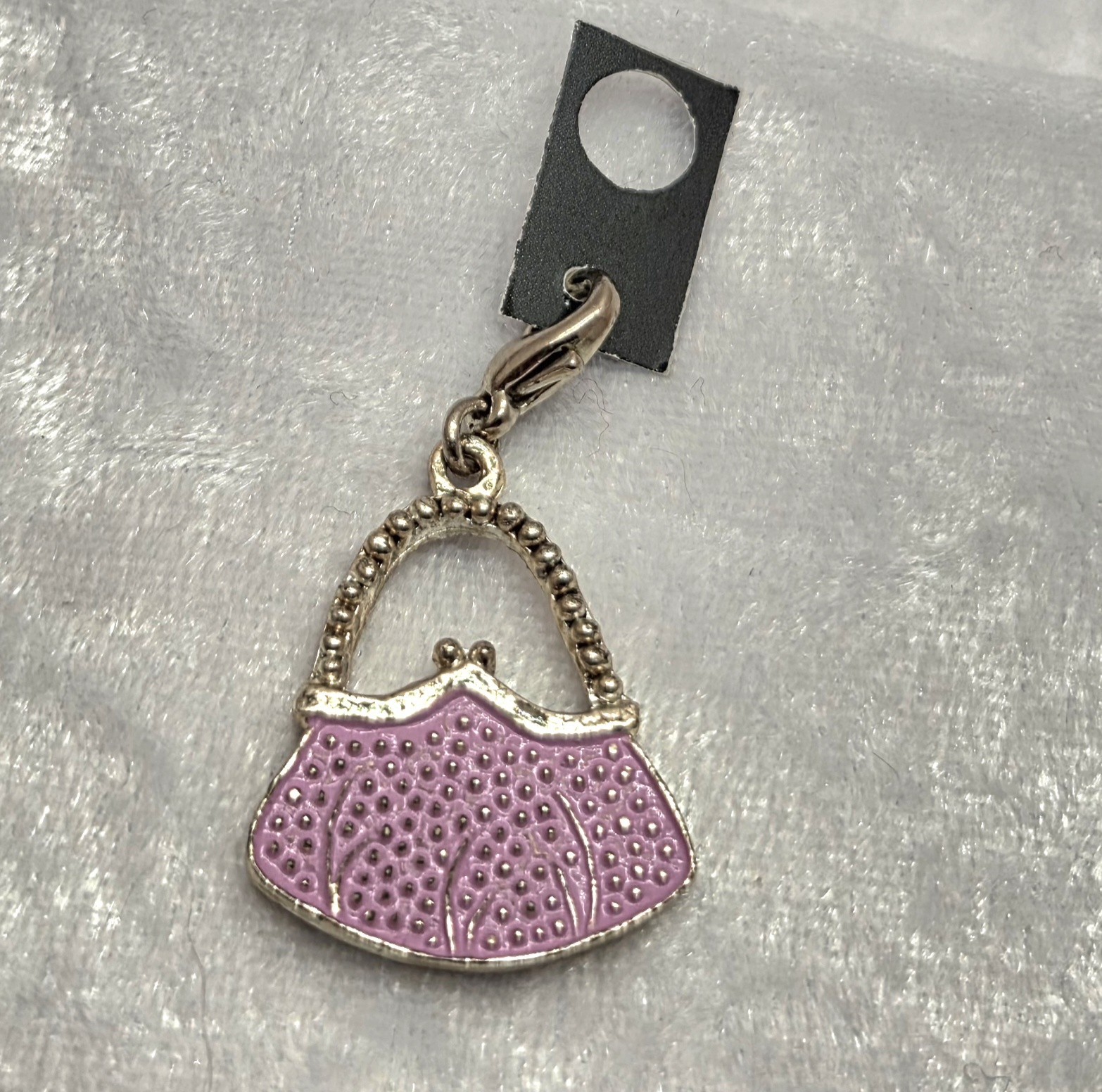 Pink Purse Enamel Vintage Ganz Early 2000s Clip On Charm Retro Nostalgic
