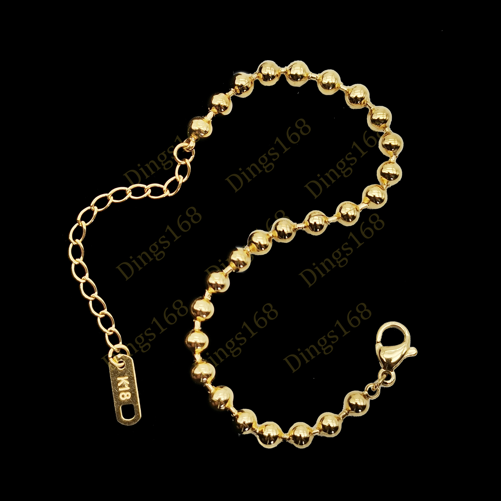 18K Yellow/Rose Gold Filled Tarnish-Free 6″-8″ 4mm Italian Bead Chain Bracelet