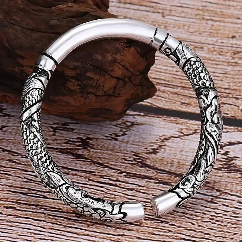 925 Sterling Silver Monkey King Bracelet Bangle One Size Fit All Adjustable