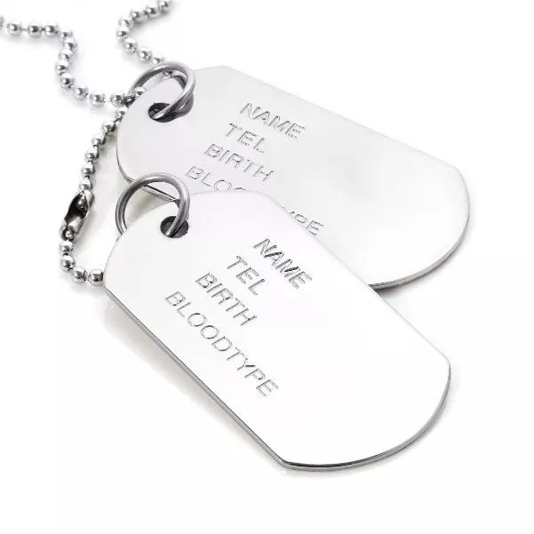 Collar Para Hombre Placa Del Ejército Militar Acero Inoxidable Colgante Regalo