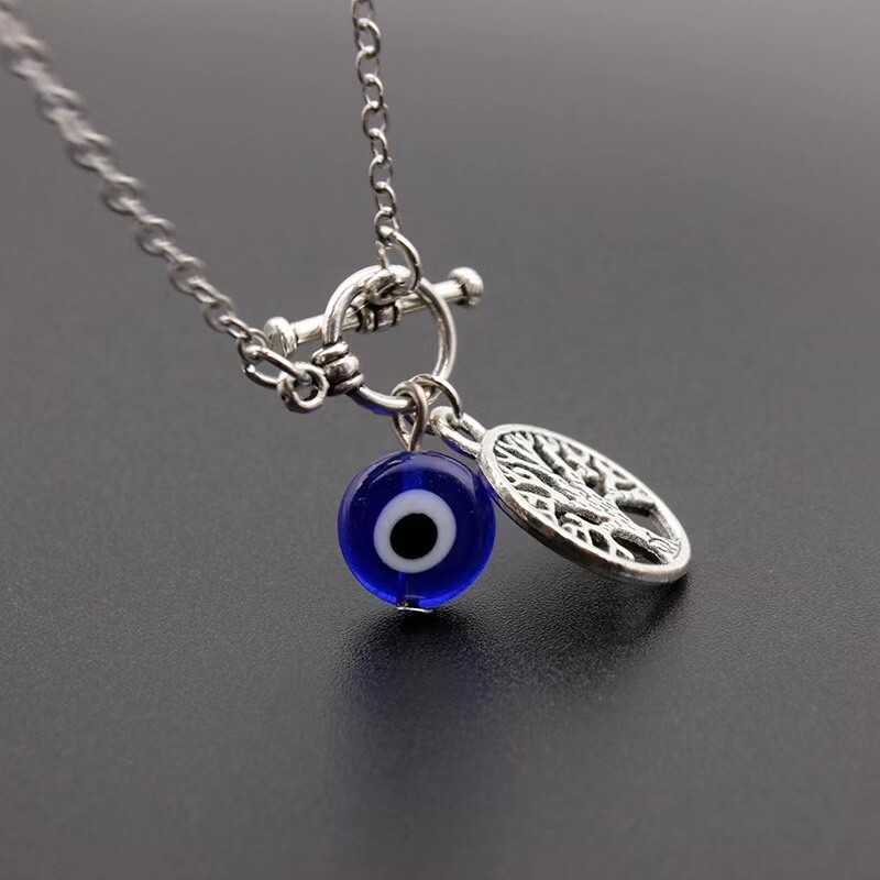 Fashion Women Evil Eye Necklace Protect Lucky Flowers Tree Elephant Pendant 1732