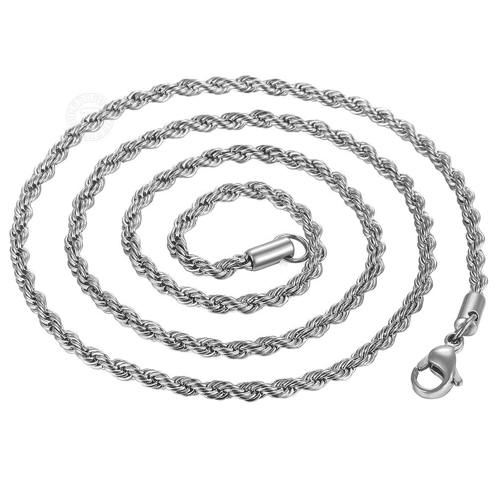 2/3/4/5mm Rope Chain Bracelet or Necklace For Men Women Stainless Steel Link