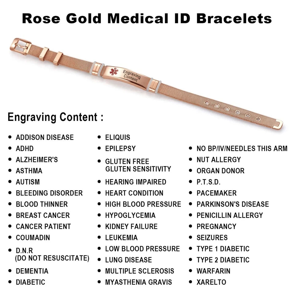 Red Medical Alert Blood Thinner Bracelet for Women Men’s Emergency First Aid …