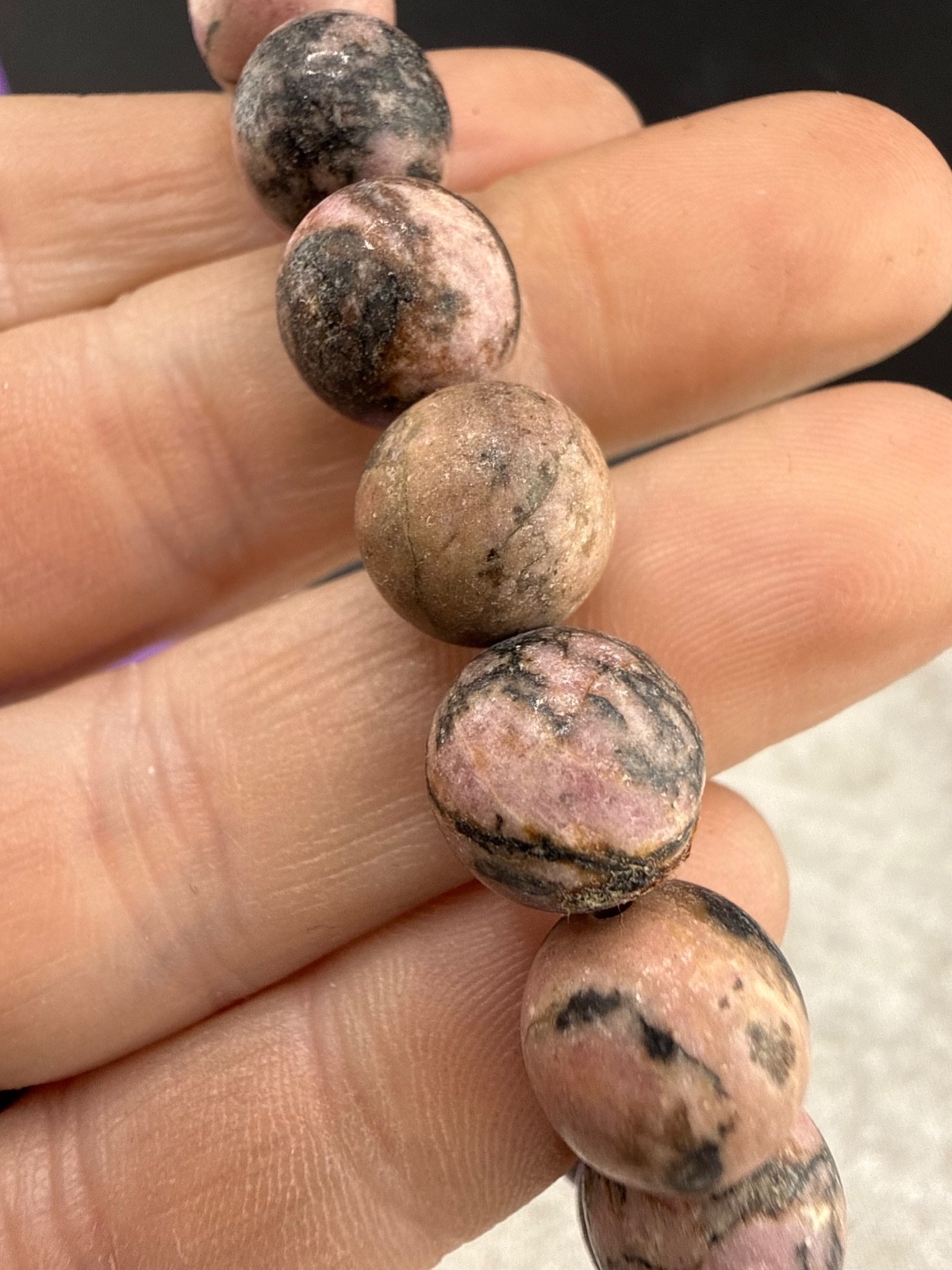 Polished Stone Bracelet Lot 7” 6” 7” 6.5” 8.5”