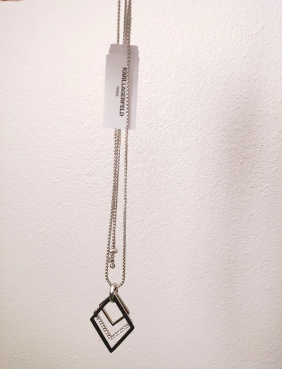 Karl Lagerfeld Paris Geometric Nested Adjustable Pendant Necklace – 36″