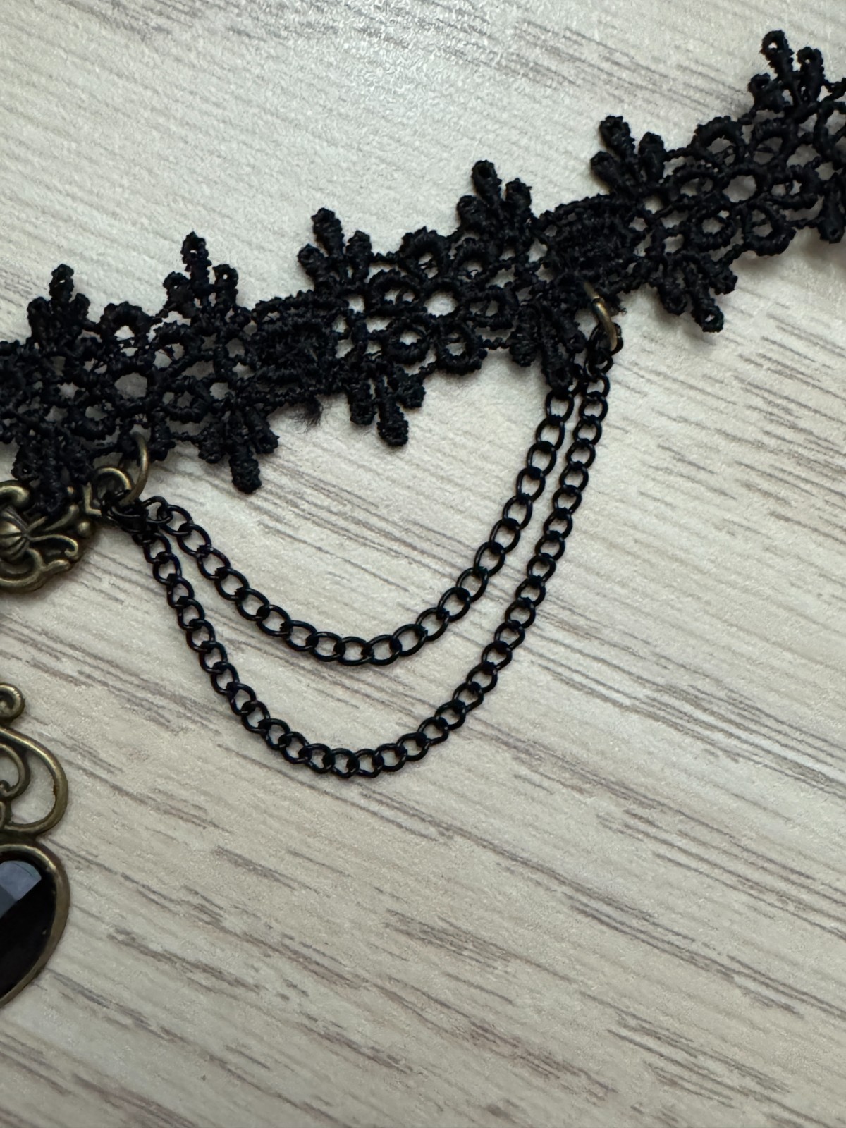 Victorian Gothic Black Lace Choker Necklace