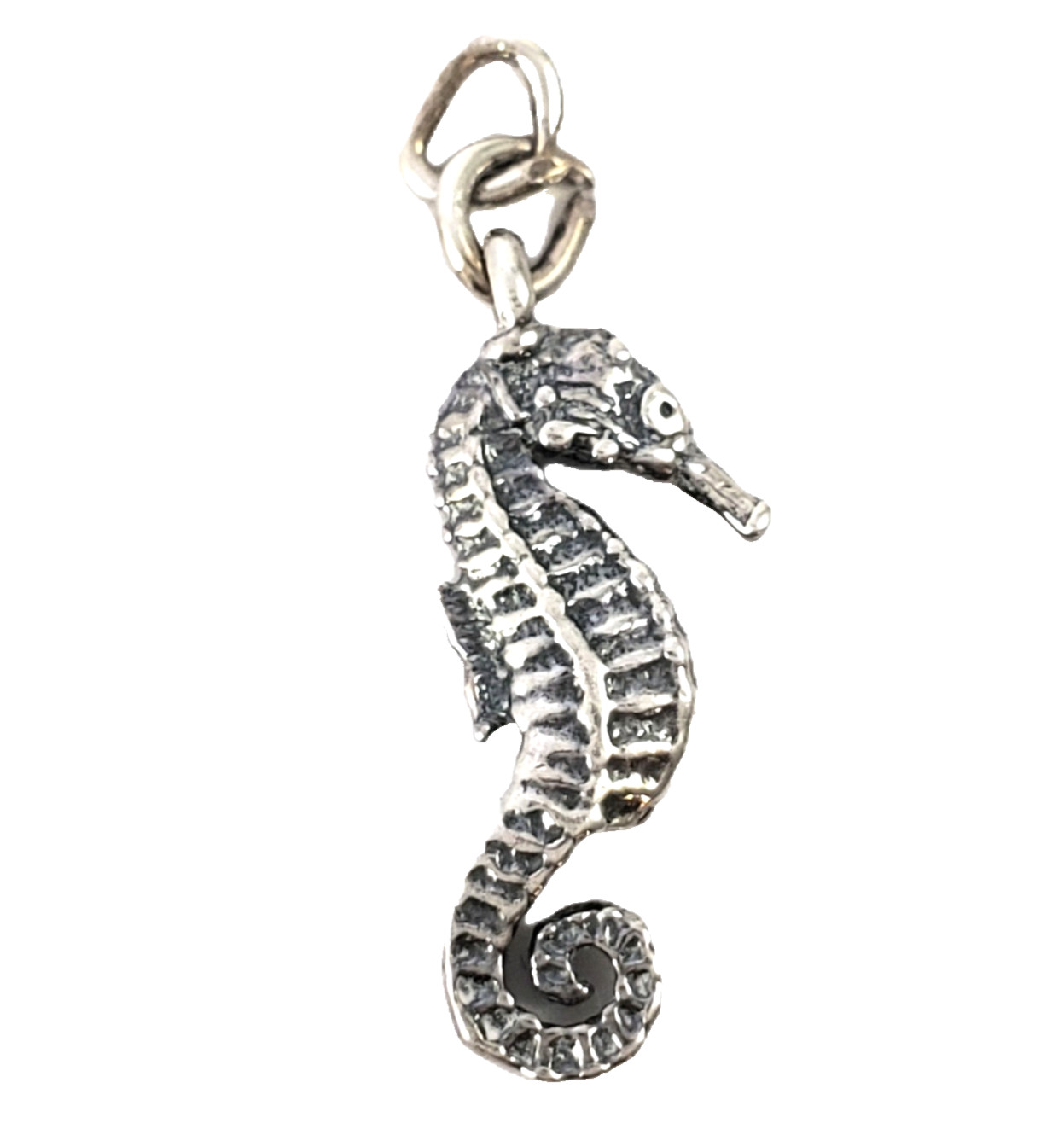 SEA HORSE CHARM PENDANT Sterling SILVER 1.09g 0.75″ Ocean Marine Life Beach