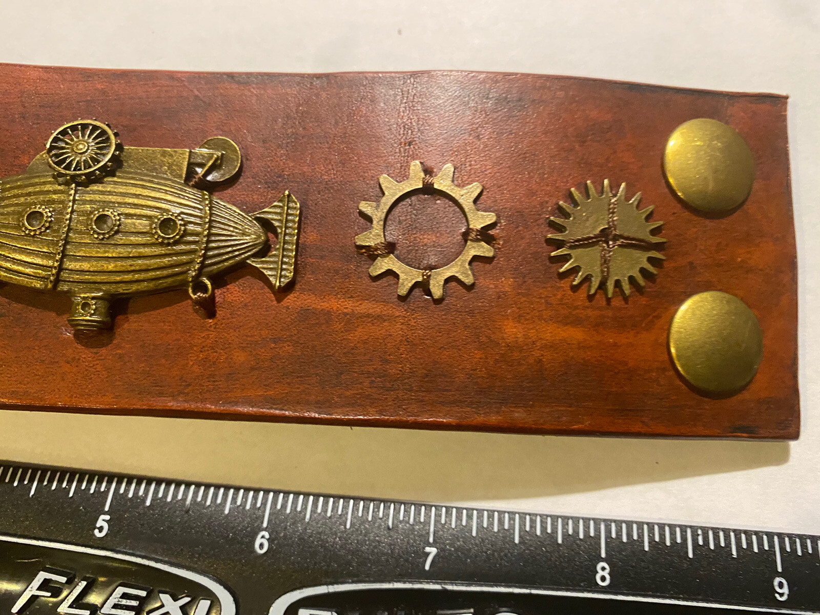 TANDY LEATHER BRACELET – FEATURING ZEPPELIN – BLIMP AIRSHIP – LOOK!