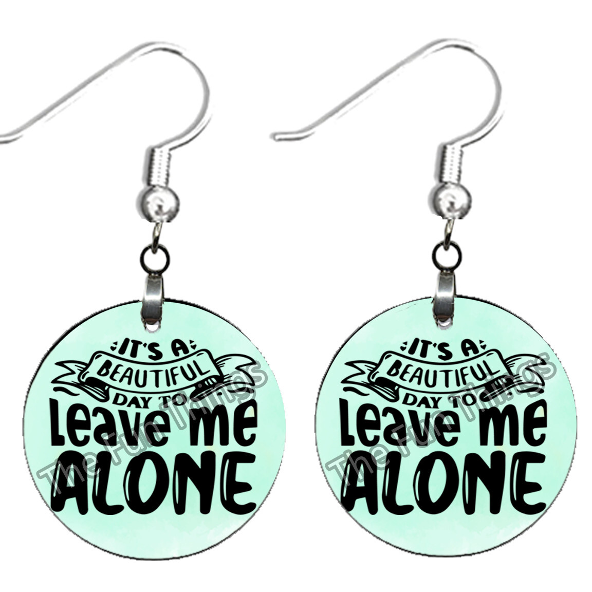 Leave Me Alone! Earrings NO TARNISHING Wood Dangle Sassy Saying Jewelry Gifts