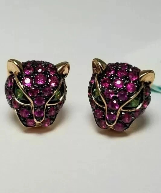 3Ct Round Cut Simulated Pink Ruby Women’s Stud Earrings 14K Yellow Gold Plated