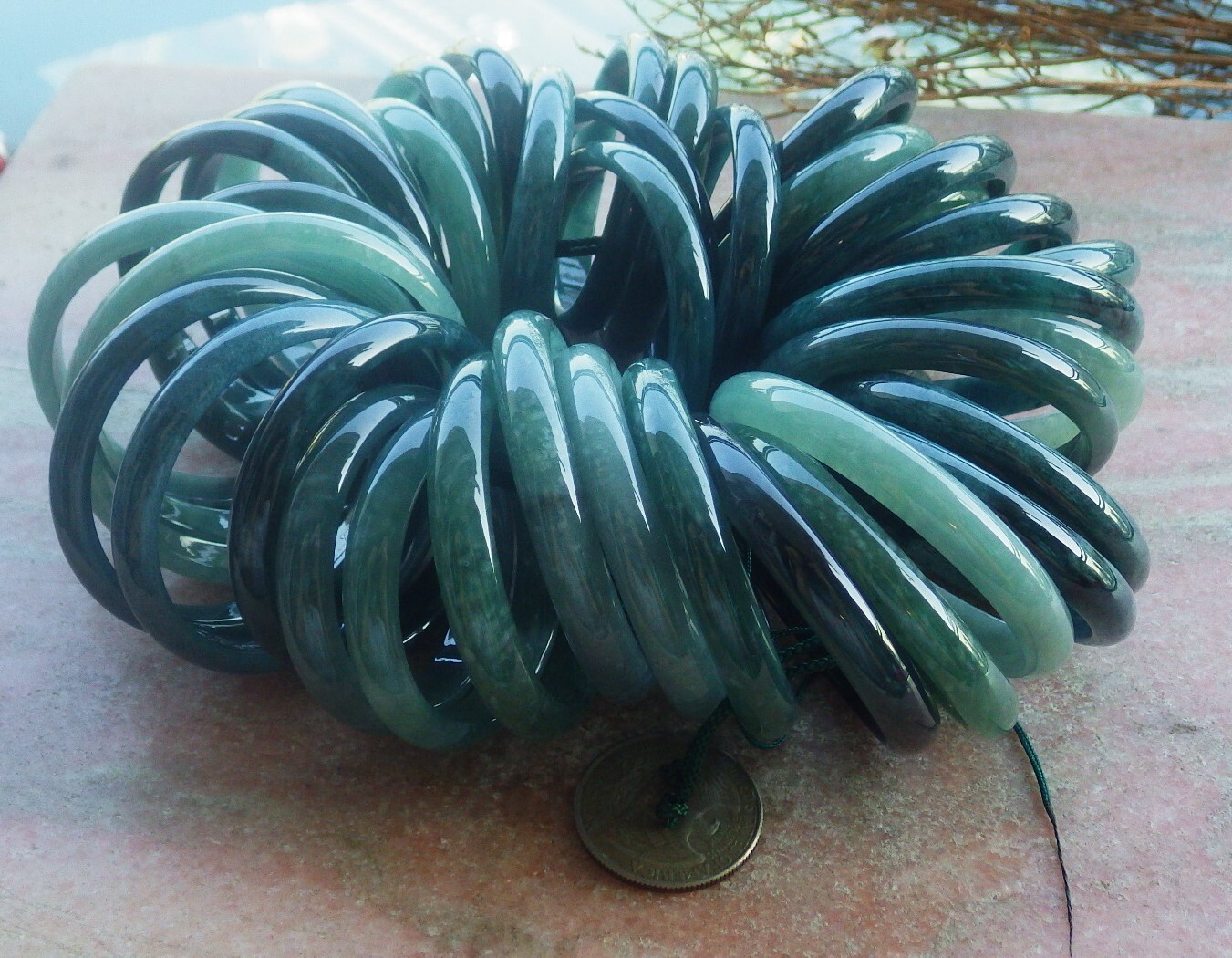 1 piece Green 100% Natural A JADE Jadeite Baby Child Bangle 36-49mm 701416
