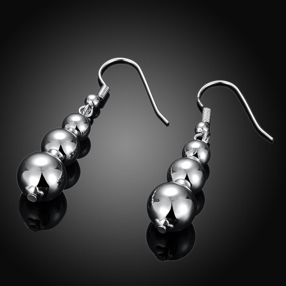 Womens 925 Sterling Silver Beads Ball 45mm Long Drop Dangle Charm Earrings #E75