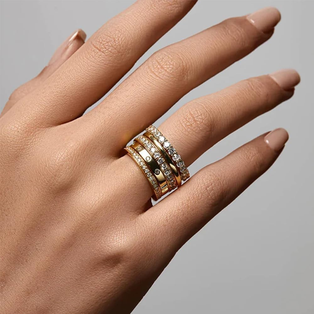 Gold Knuckle Rings for Women Non Tarnish Dainty Stacking Jewelry Size 5 to 10
